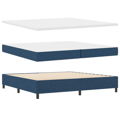 Boxspringbett mit Matratze mit LED Blau 200 x 200 cm Stoff