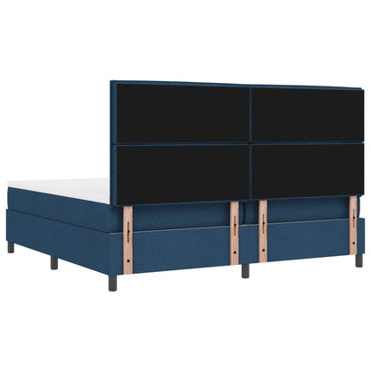 Boxspringbett mit Matratze mit LED Blau 200 x 200 cm Stoff