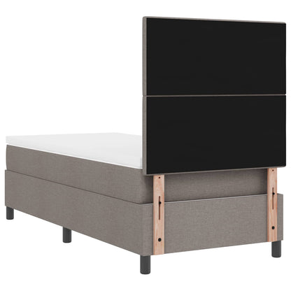 Boxspringbett mit Matratze mit LED Taupe 80 x 200 cm Stoff