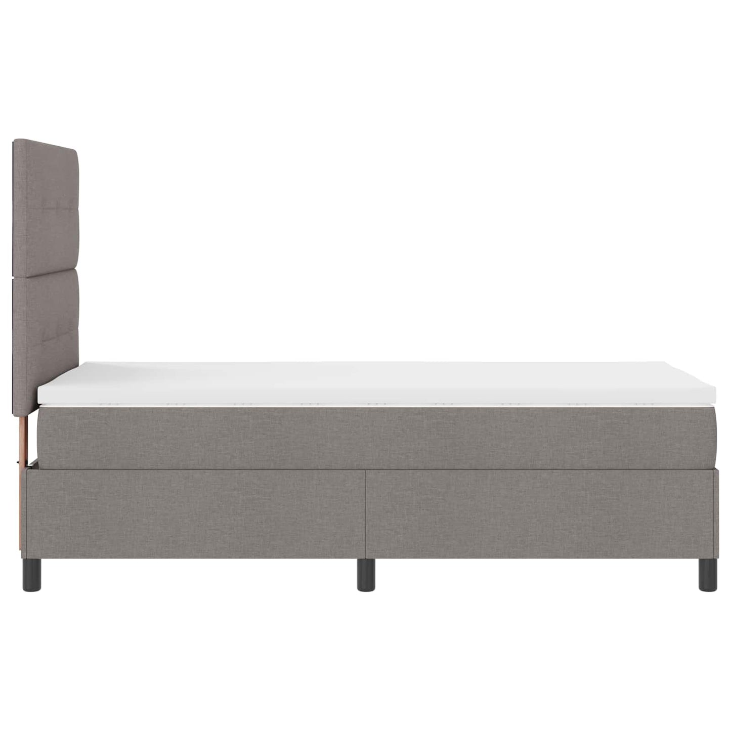 Boxspringbett mit Matratze mit LED Taupe 80 x 200 cm Stoff