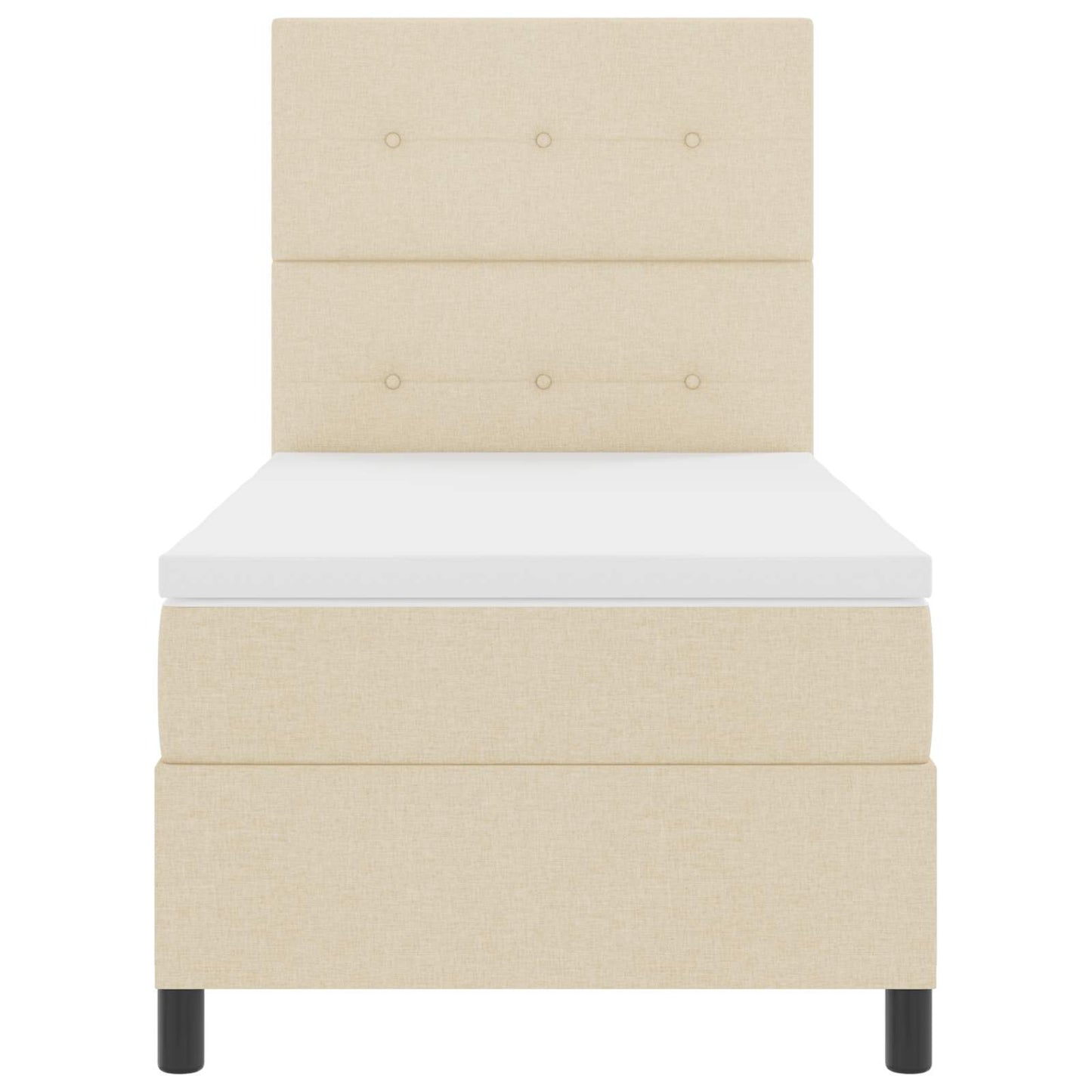 Boxspringbett mit Matratze mit LED Creme 80 x 200 cm Stoff