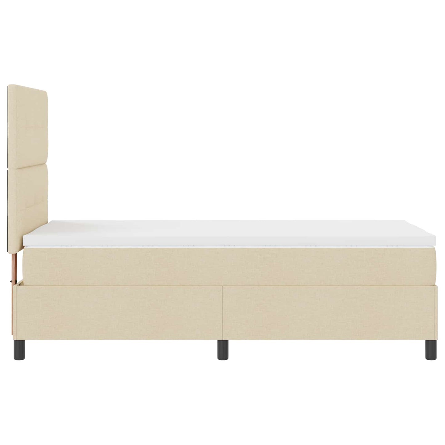 Boxspringbett mit Matratze mit LED Creme 80 x 200 cm Stoff