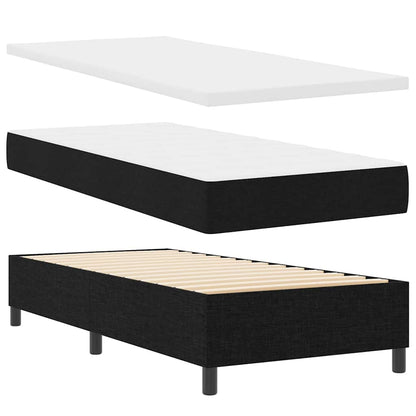 vidaXL Boxspringbett mit Matratze mit LED Schwarz 100 x 200 cm Stoff