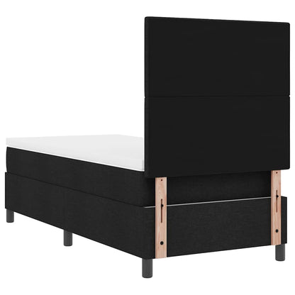 vidaXL Boxspringbett mit Matratze mit LED Schwarz 100 x 200 cm Stoff