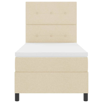 Boxspringbett mit Matratze mit LED Creme 100 x 200 cm Stoff