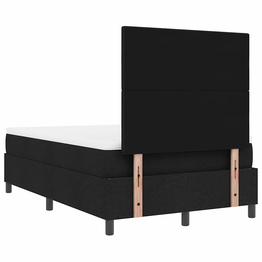 Boxspringbett mit Matratze mit LED Schwarz 120 x 190 cm Stoff