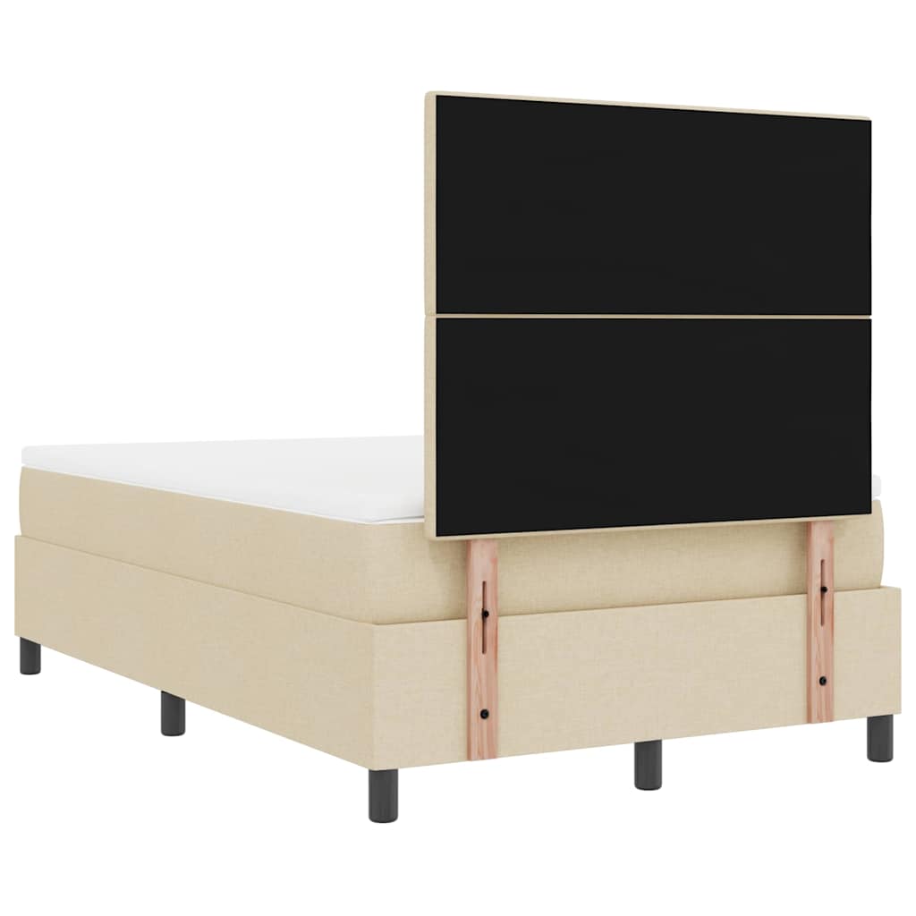 Boxspringbett mit Matratze mit LED Creme 120 x 200 cm Stoff