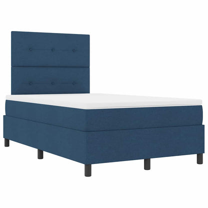 Boxspringbett mit Matratze mit LED Blau 120 x 200 cm Stoff