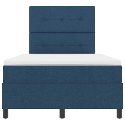 Boxspringbett mit Matratze mit LED Blau 120 x 200 cm Stoff