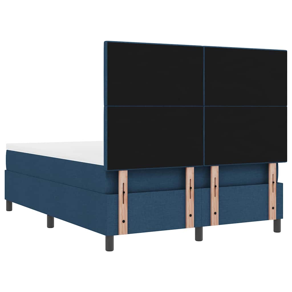 Boxspringbett mit Matratze mit LED Blau 140 x 190 cm Stoff