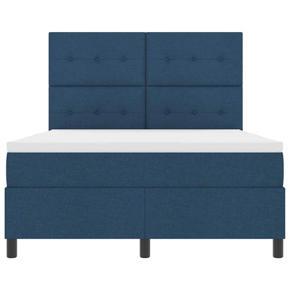 Boxspringbett mit Matratze mit LED Blau 140 x 190 cm Stoff