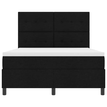 Boxspringbett mit Matratze mit LED Schwarz 160 x 200 cm Stoff