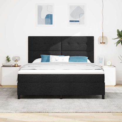 Boxspringbett mit Matratze mit LED Schwarz 180 x 200 cm Stoff