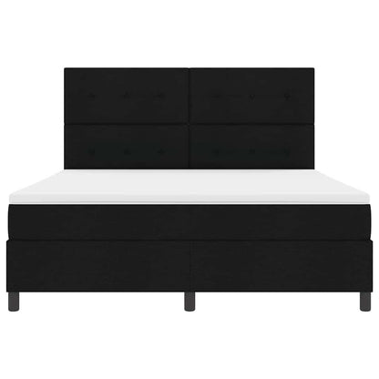 Boxspringbett mit Matratze mit LED Schwarz 180 x 200 cm Stoff