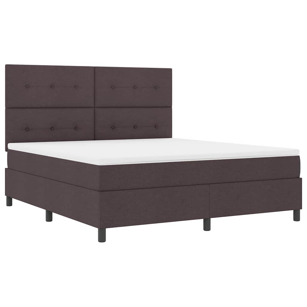 vidaXL Boxspringbett mit Matratze Dunkelbraun 180 x 200 cm Stoff