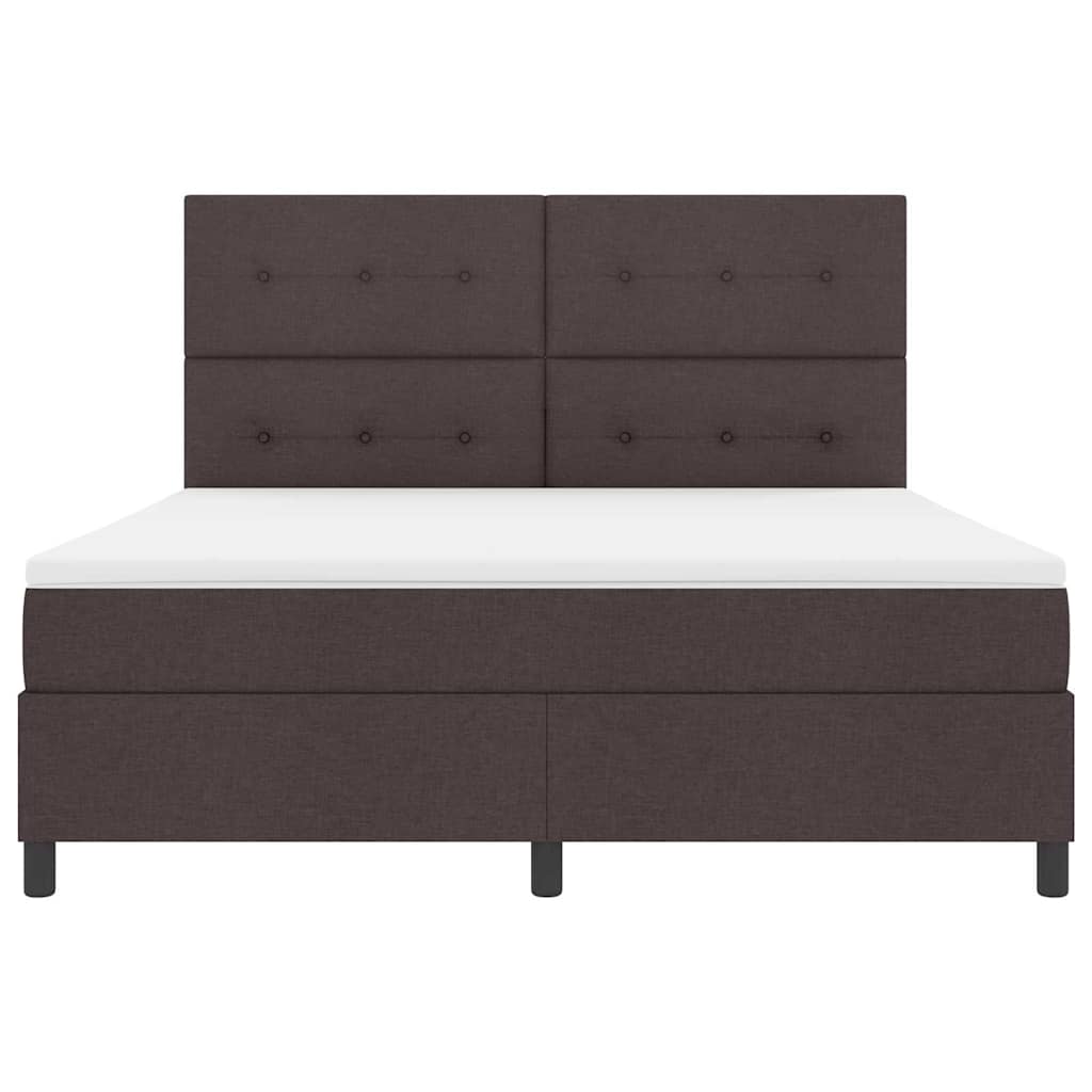 vidaXL Boxspringbett mit Matratze Dunkelbraun 180 x 200 cm Stoff