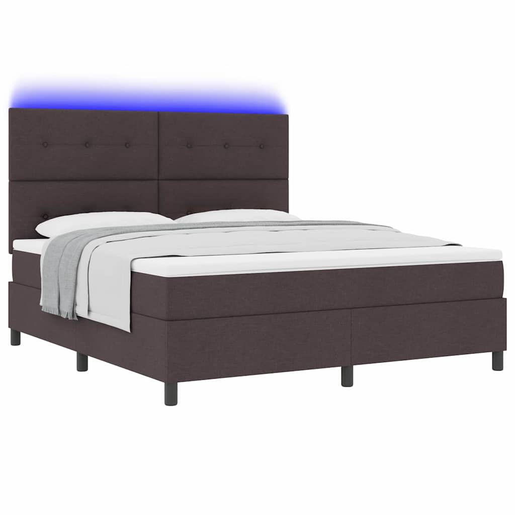 vidaXL Boxspringbett mit Matratze Dunkelbraun 180 x 200 cm Stoff