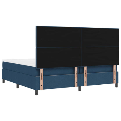 Boxspringbett mit Matratze mit LED Blau 200 x 200 cm Stoff
