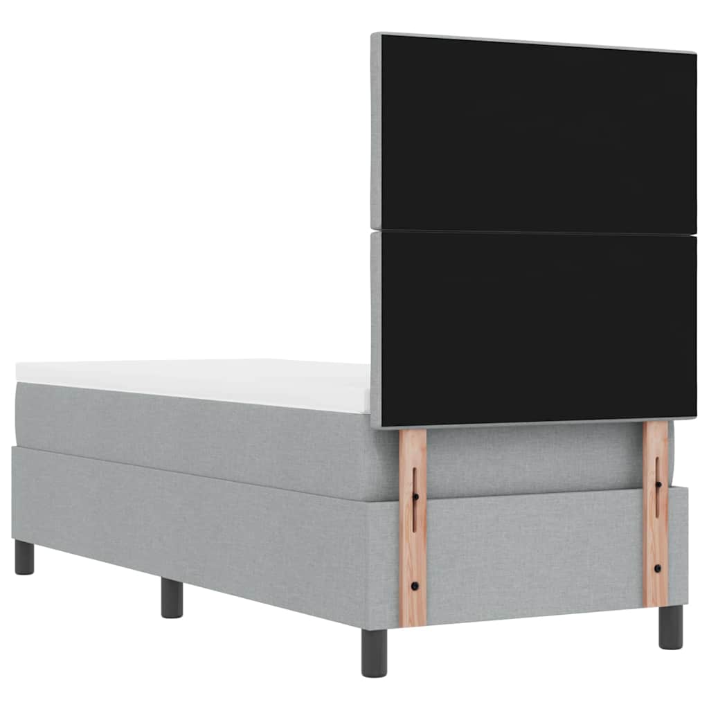 Boxspringbett mit Matratze mit LED Hellgrau 80 x 200 cm Stoff