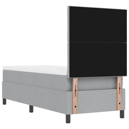 Boxspringbett mit Matratze mit LED Hellgrau 80 x 200 cm Stoff