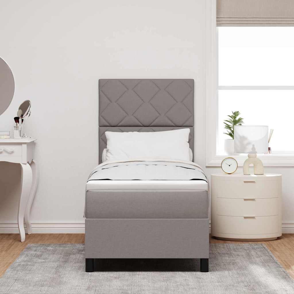 Boxspringbett mit Matratze mit LED Taupe 80 x 200 cm Stoff