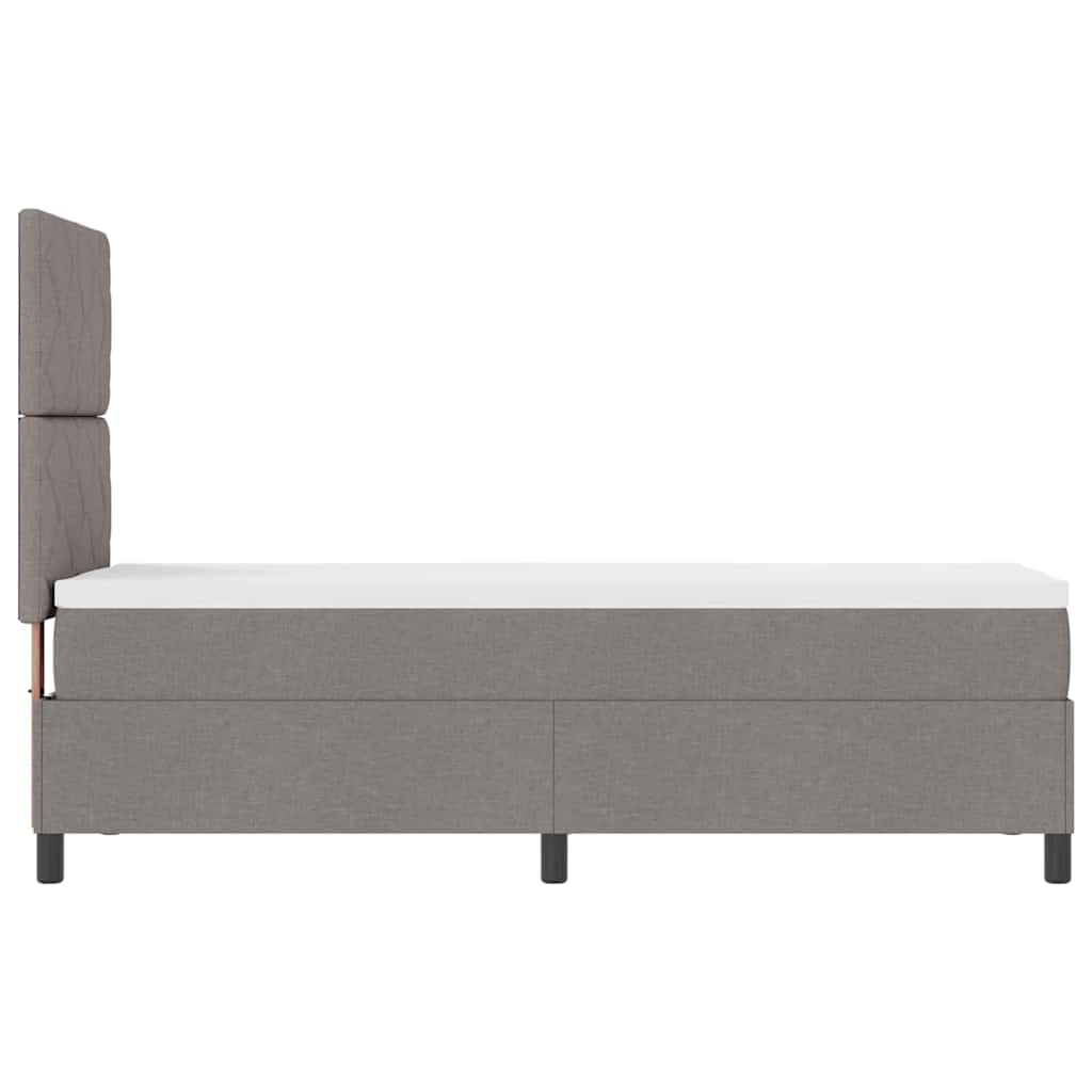 Boxspringbett mit Matratze mit LED Taupe 80 x 200 cm Stoff