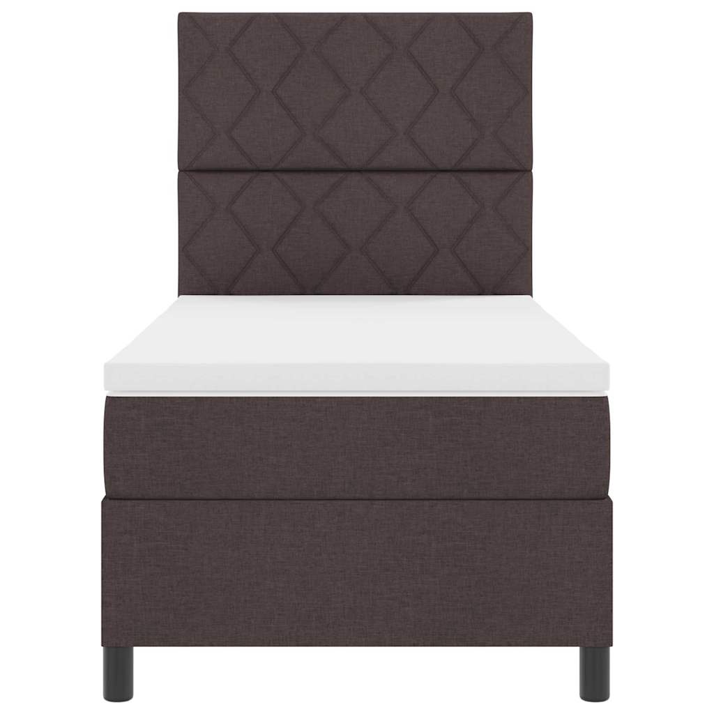 Boxspringbett mit Matratze Dunkelbraun 100 x 200 cm Stoff