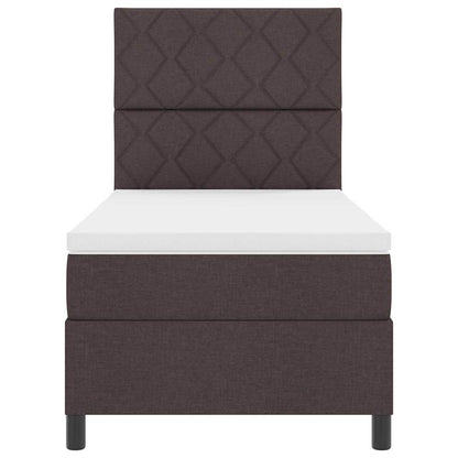 Boxspringbett mit Matratze Dunkelbraun 100 x 200 cm Stoff