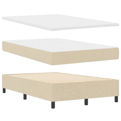 vidaXL Boxspringbett mit Matratze mit LED Creme 120 x 190 cm Stoff