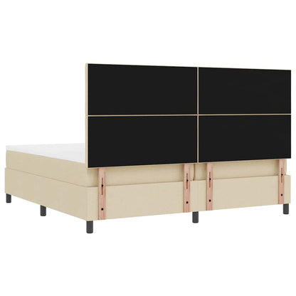 Boxspringbett mit Matratze mit LED Creme 200 x 200 cm Stoff