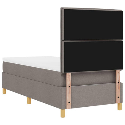 LED Boxspringbett mit Matratze Taupe 80 x 200 cm Stoff