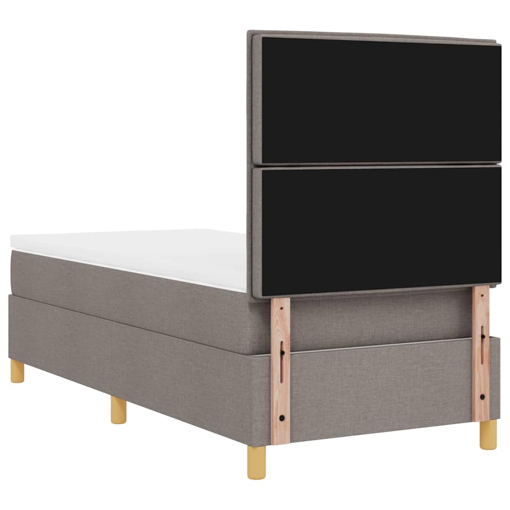 LED Boxspringbett mit Matratze Taupe 100 x 200 cm Stoff