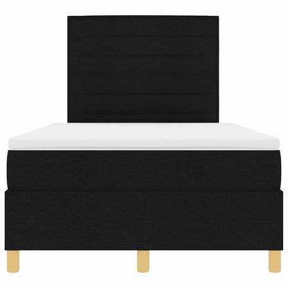 LED Boxspringbett mit Matratze Schwarz 120 x 190 cm Stoff