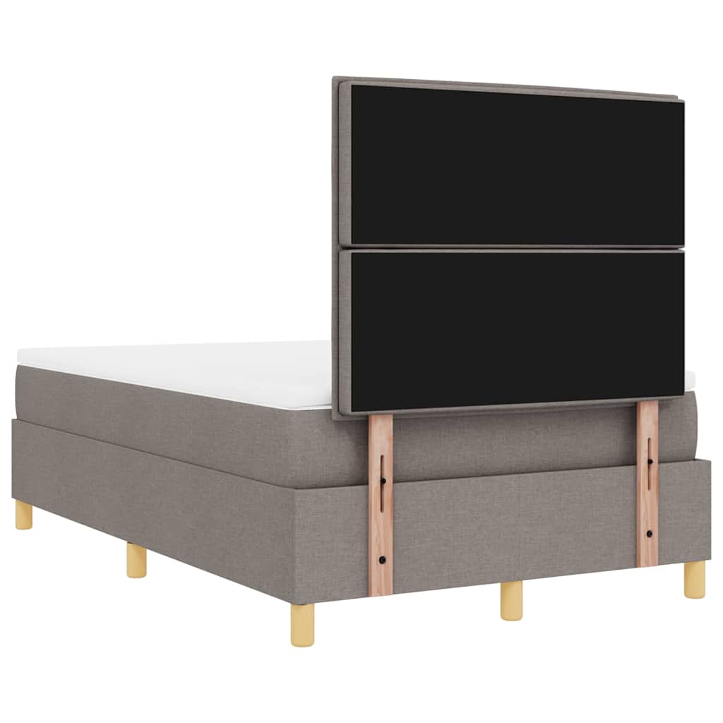 LED Boxspringbett mit Matratze Taupe 120 x 200 cm Stoff