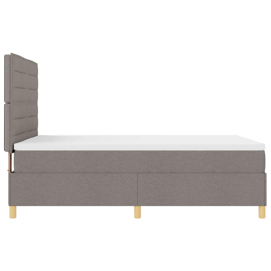 LED Boxspringbett mit Matratze Taupe 160 x 200 cm Stoff