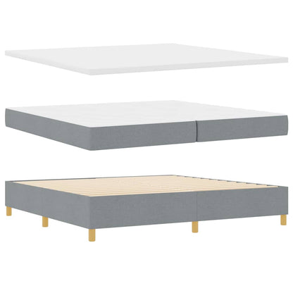 LED Boxspringbett mit Matratze Hellgrau 200 x 200 cm Stoff
