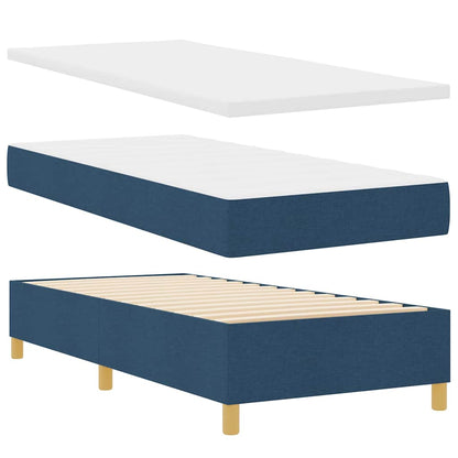 LED Boxspringbett mit Matratze Blau 80 x 200 cm Stoff