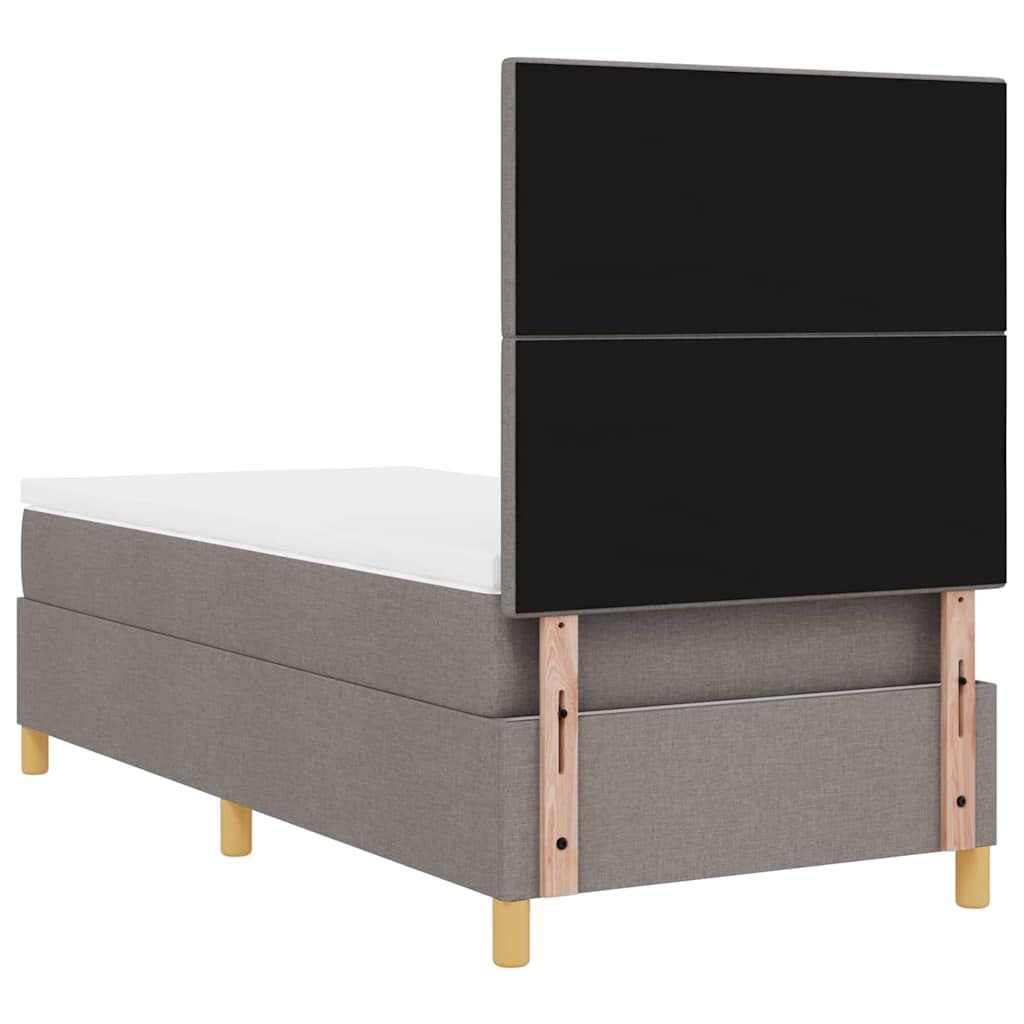 LED Boxspringbett mit Matratze Taupe 90 x 200 cm Stoff