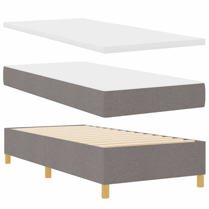 LED Boxspringbett mit Matratze Taupe 100 x 200 cm Stoff