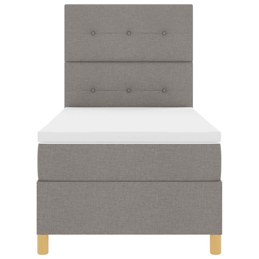 LED Boxspringbett mit Matratze Taupe 100 x 200 cm Stoff