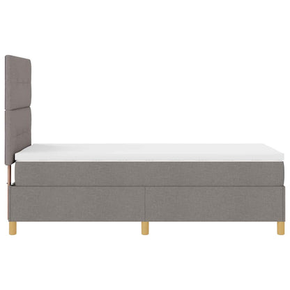 LED Boxspringbett mit Matratze Taupe 100 x 200 cm Stoff