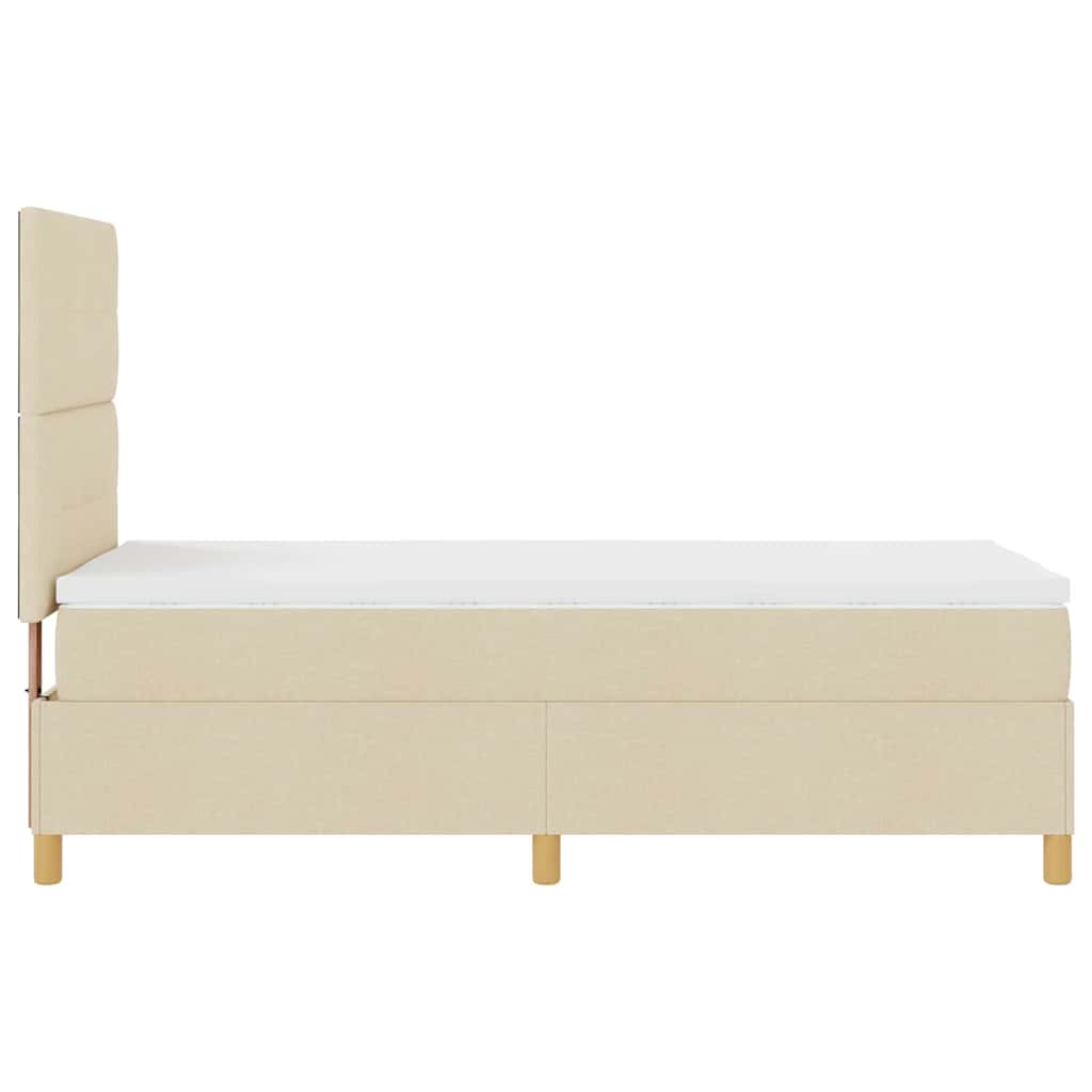 LED Boxspringbett mit Matratze Creme 100 x 200 cm Stoff