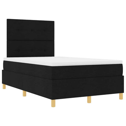 LED Boxspringbett mit Matratze Schwarz 120 x 190 cm Stoff