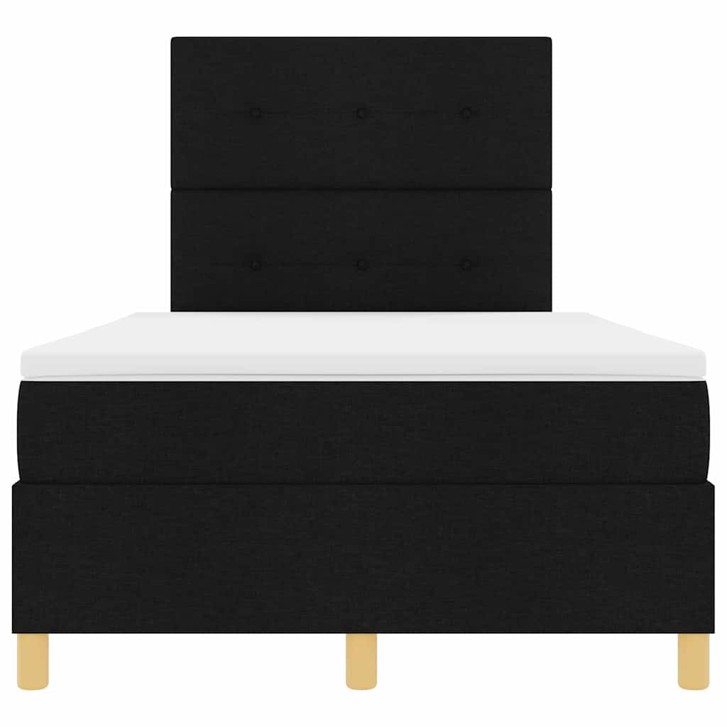 LED Boxspringbett mit Matratze Schwarz 120 x 190 cm Stoff