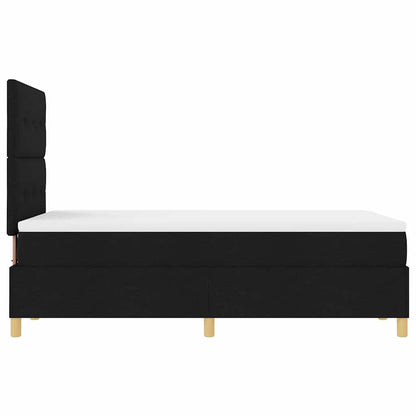 LED Boxspringbett mit Matratze Schwarz 120 x 190 cm Stoff