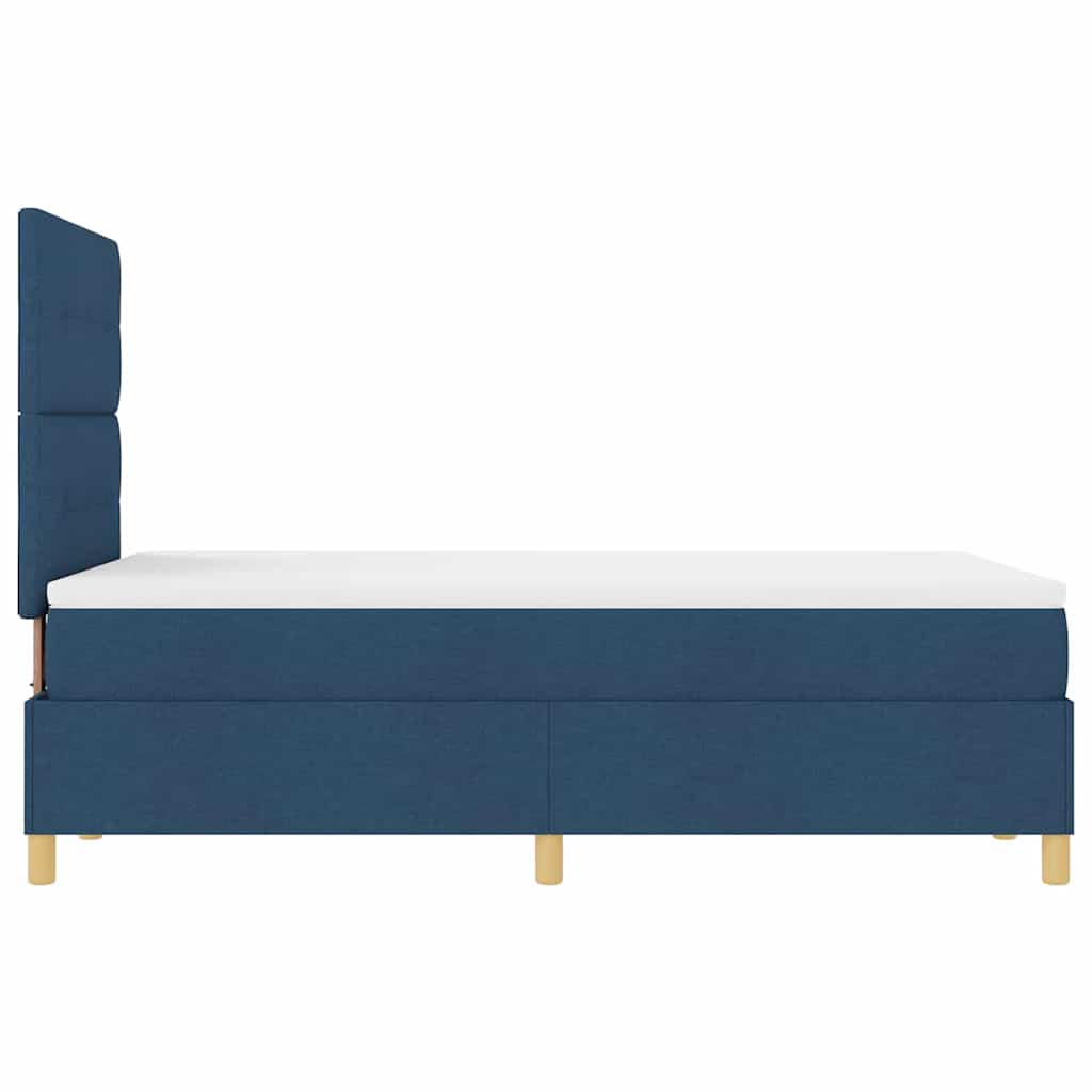 LED Boxspringbett mit Matratze Blau 120 x 190 cm Stoff