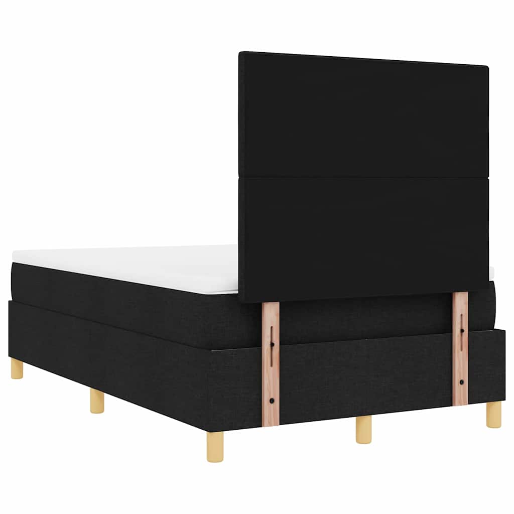 LED Boxspringbett mit Matratze Schwarz 120 x 200 cm Stoff
