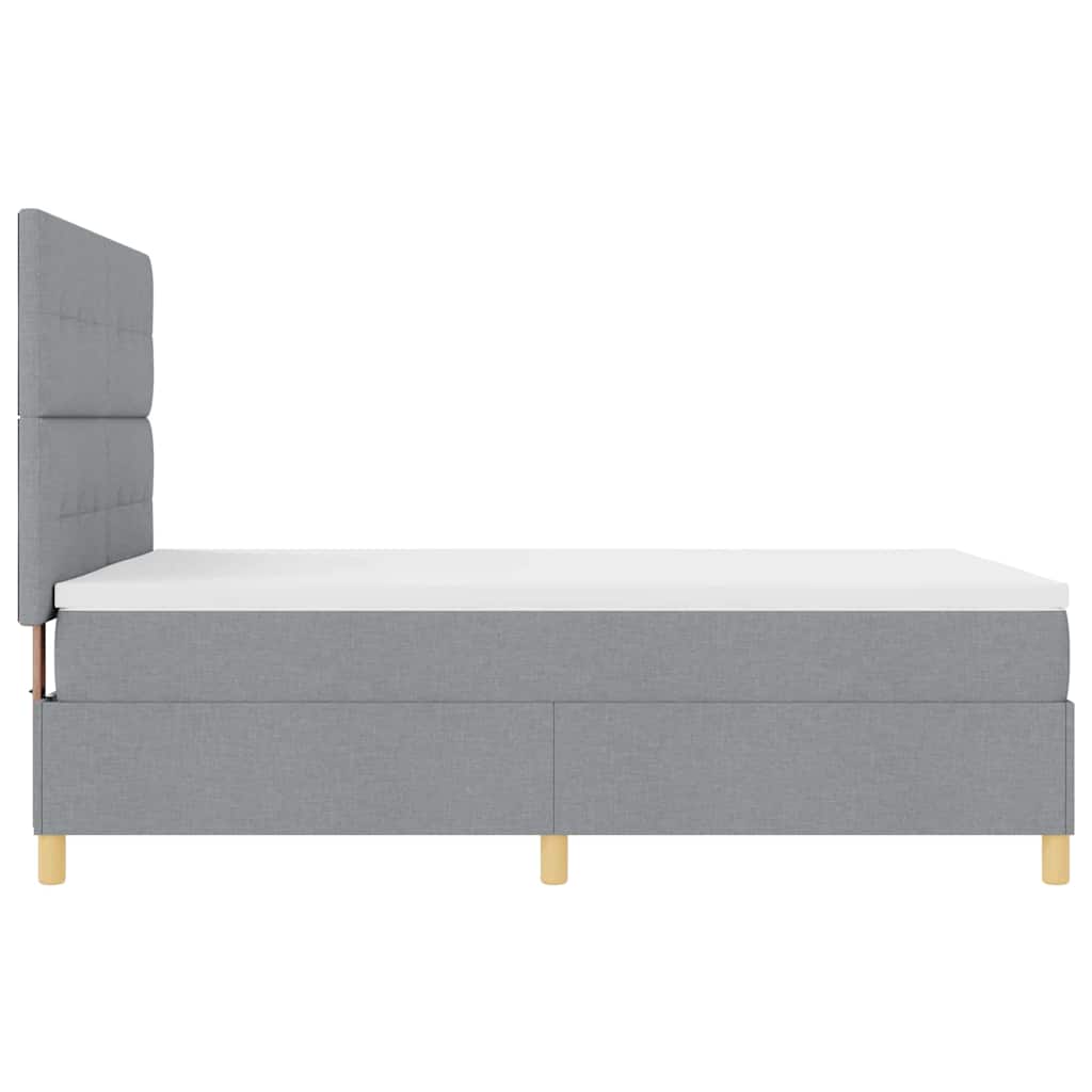 LED Boxspringbett mit Matratze Hellgrau 160 x 200 cm Stoff
