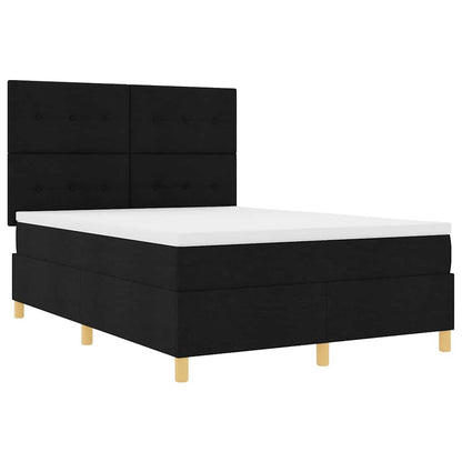LED Boxspringbett mit Matratze Schwarz 160 x 200 cm Stoff
