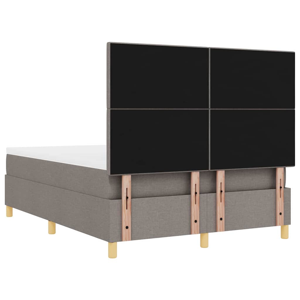 LED Boxspringbett mit Matratze Taupe 160 x 200 cm Stoff
